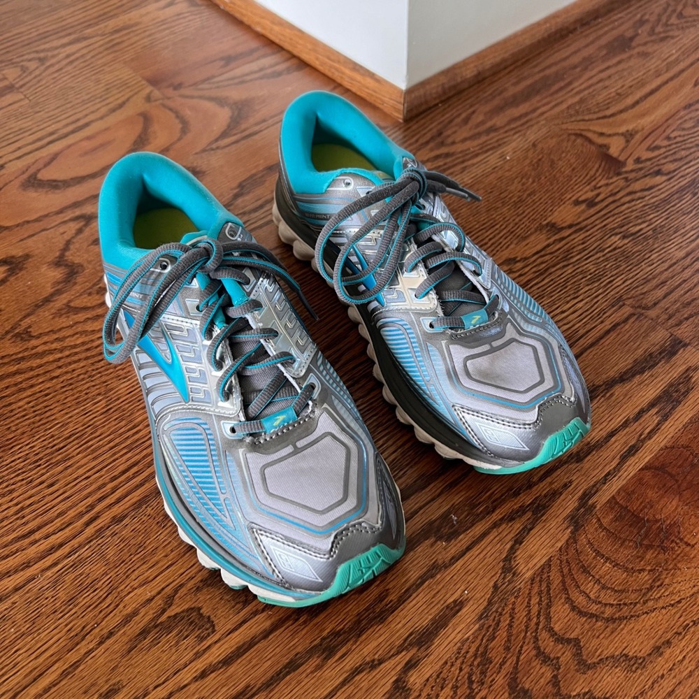 Brooks Glycerin 13 Womens 10 Running Shoes Teal Silver Sneakers 1201971B030 - Picture 10 of 14